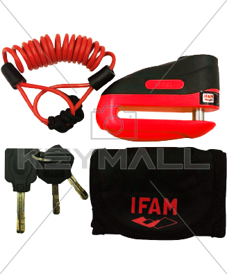CANDADO IFAM ANTIRROBO DISCO DE FRENO ROAD100R ROJO BLISTER