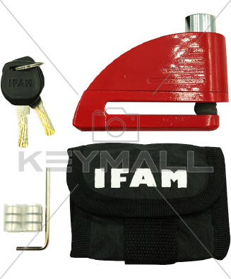 CANDADO IFAM ANTIRROBO DISCO DE FRENO STORM LOCK ROJO BLISTER
