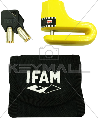 CANDADO IFAM ANTIRROBO DISCO DE FRENO IFAM DF2A AMARILLO