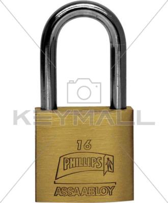 CANDADO PHILLIPS LATON MOD 16 30MM GANCHO LARGO CAJA