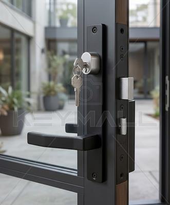CERRADURA PHILLIPS PERFILES ALUMINIO MOD 575 JALADERA MANIJA CILINDRO LL LL 60MM NEGRO CAJA