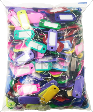 BOLSA CON 400 PZS LLAVERO IDENTIFICADOR PORTA ETIQUETAS COLORES CUADRADA