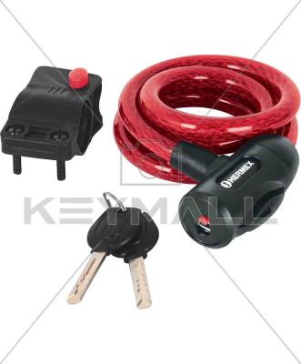 CANDADO HERMEX DE CABLE CON LLAVE 12 mm X 1 m