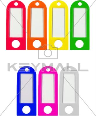 CAJA CON 200 PZS LLAVERO IDENTIFICADOR PORTA ETIQUETAS COLORES M1 CUADRADA