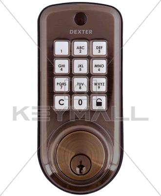 CERRADURA DEXTER ELECTRONICO CURVO DIGITAL 35 45MM LATON ANTIGUO CAJA
