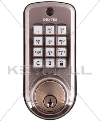 CERRADURA DEXTER ELECTRONICO CURVO DIGITAL 35 45MM NIQUEL SATINADO CAJA